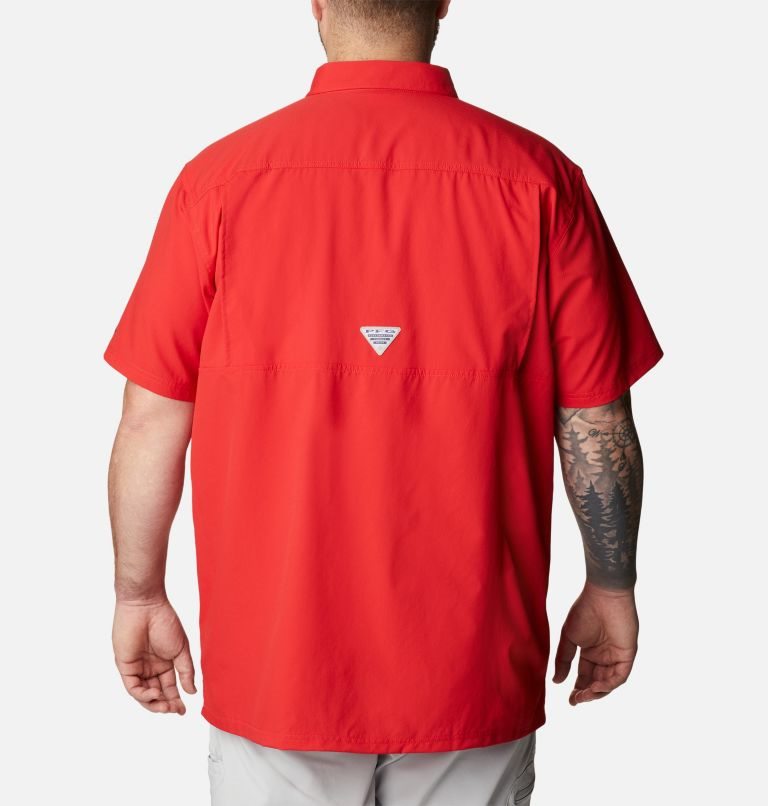 Men's Columbia PFG Slack Tide Camp Shirts Red | Plus Size CA-T65A3